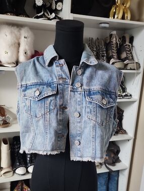 Forever 21 Light Blue Denim Vest